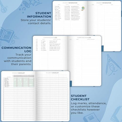 Clever Fox Teacher Planner, School & Homeschool Book, B5 Size Mystic Blue | Undated, 7x10, lay-flat binding, heavy-duty hardcover, teacher lesson weekly & daily planner, homeschool supplies - color: Mystic Blue, size: Smaller than A4 (7″ x 10″)