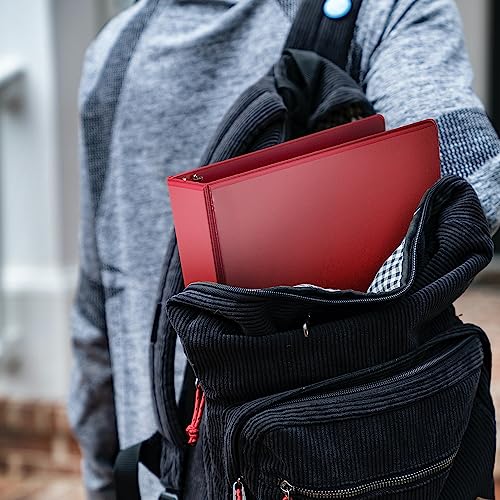 Samsill Durable 0.5 Inch Binder, D Ring Binder, 100% Recycled Chipboard, Red - color: Red, size: 1 Pack, style: 0.5 Inch