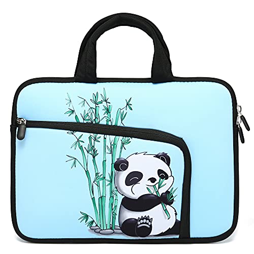 14 15 15.4 15.6 inch Laptop Handle Bag Computer Protect Case Holder Notebook Sleeve Neoprene Cover Soft Carrying Case with Extra Pockets for Dell Lenovo Toshiba HP Chromebook ASUS Acer(Cute Panda) - color: Cute Panda, size: For 14" 15-15.6 Inch