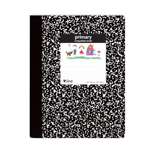 C-Line Composition Notebook, Primary Ruled, Black Marble (22020), Pack of 1