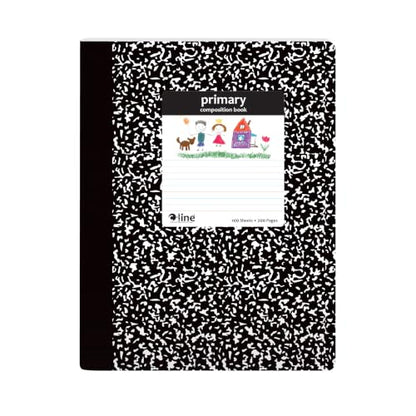 C-Line Composition Notebook, Primary Ruled, Black Marble (22020), Pack of 1