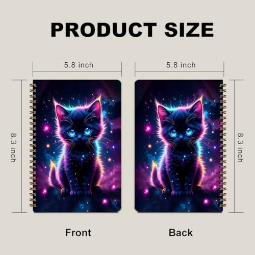 2 Pcs Cute Cat A5 Spiral Notebook, 160 Pages Journal Notebook for Women | Cats Gifts Spiral Notepad, Hardcover Journals for Writing Travel Office, Cat Lover Gifts for Women, School Office Supplies - color: Multicolour 0003