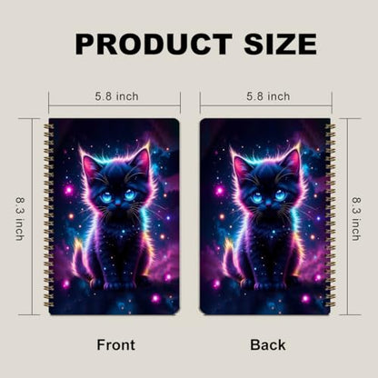 2 Pcs Cute Cat A5 Spiral Notebook, 160 Pages Journal Notebook for Women | Cats Gifts Spiral Notepad, Hardcover Journals for Writing Travel Office, Cat Lover Gifts for Women, School Office Supplies - color: Multicolour 0003