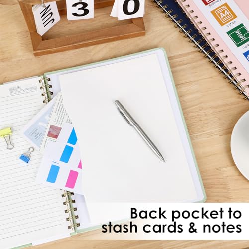 LABUK Spiral Notebook 8.5 x 11, A4 Hardcover Notebooks for Women, 55 Sheets 110 Pages Large Journal for Work, School, (Green) - color: 1-green, style: A4