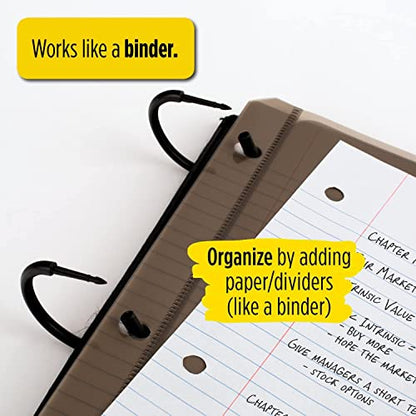 Five Star Flex Hybrid NoteBinder, 1” Binder with Tabs, Notebook and 3-Ring Binder All-in-One, Purple and Five Star Loose Leaf Reinforced Filler Paper, 3 Hole Punched, College Ruled, 80 Sheets