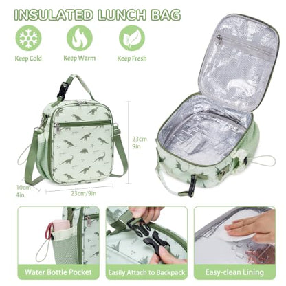 Bento Lunch Box for Kids Adult, Leakproof 3-4 Compartment Bento Box Set with Insulated Food Jar,Water Bottle, Lunch Bag, School Lunch Container for Toddler Teen Girls Boys Ages 3+(Dinosaur) - color: Dinosaur