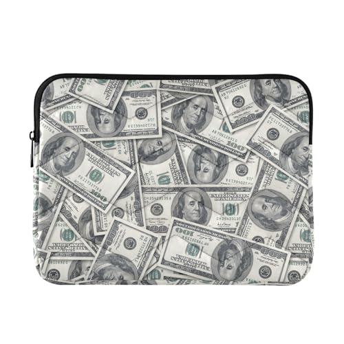 Cute Laptop Sleeve 13 inch Money Hundred Dollar Bill Laptop Bag 14 inch Waterproof Computer Bag for Women Laptop Accessories Computer Cover Bag for Tablet Men - color: Money Hundred Dollar Bill