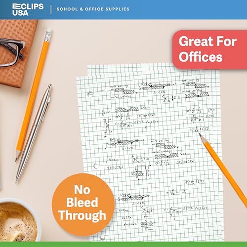 Graph Paper Loose Leaf Paper Quad Ruled Notebook Paper Quad Ruled 4” x 4” Square Lined Writing Filler Paper 10.5” x 8” 1800 Sheets 150 Sheets Per Pack 60 gsm (12 Pack) - size: 12 Pack