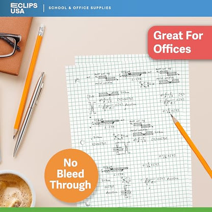 Graph Paper Loose Leaf Paper Quad Ruled Notebook Paper Quad Ruled 4” x 4” Square Lined Writing Filler Paper 10.5” x 8” 900 Sheets 150 Sheets Per Pack 60 gsm (6 Pack) - size: 6 Pack
