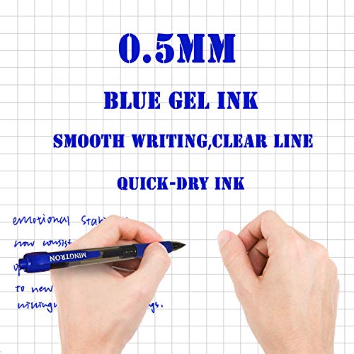 Gel pens, 30 Pack Blue Pens Fine Point, No Smear Ink Pens for Left Hand, Click Pens Bulk, Retractable Rollerball Pens for Smooth Writing, 0.5MM, Navy Blue Ink - color: blue