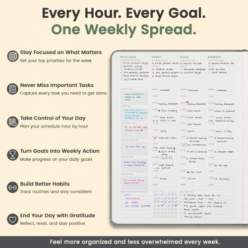Hourly Planner & Appointment Book (8.5” x 11”) - Premium Hourly Planner with Daily Schedule & 30-Minute Time Slots for Better Time Management by PRODUCTIVITY STORE (A4, Gray) - color: Grey