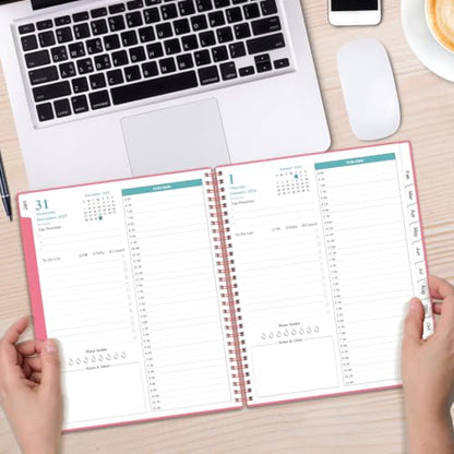Daily Planner 2026 Full Page Per Day- 2026 Daily & Monthly Planner from January 2026 to December 2026, Day Planner 2026 with 12 Months Tabs, 8.5" x 11", Pink - color: Pink, size: 8.5" x 11"