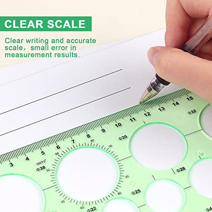 Tamaki Circle Template, Geometric Drawings Stencils, 2 Pack | Scale Drafting Digital Drawing Set for Office and School, Building Formwork Drawings Templates