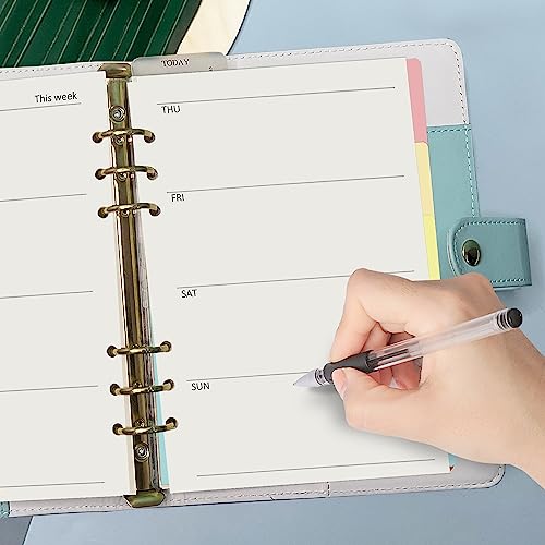 Harphia A5 6 Holes Binder Refill Value Set,90sheets weekly plan paper with sticker and divider,week planner inserts with binder pockets for A5 binder 6 hole refillable notebook,005da5week - color: Week Paper Set, size: A5
