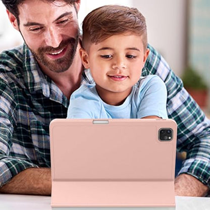 ZryXal iPad Pro 11 Inch Case (M5) 2025/ (M4) 2024 (Model: A2836/A2837/A3006), Trifold Stand Smart Cover with Pencil Holder and Soft TPU Back, Auto Wake/Sleep (Rose Gold) - color: Rose Gold