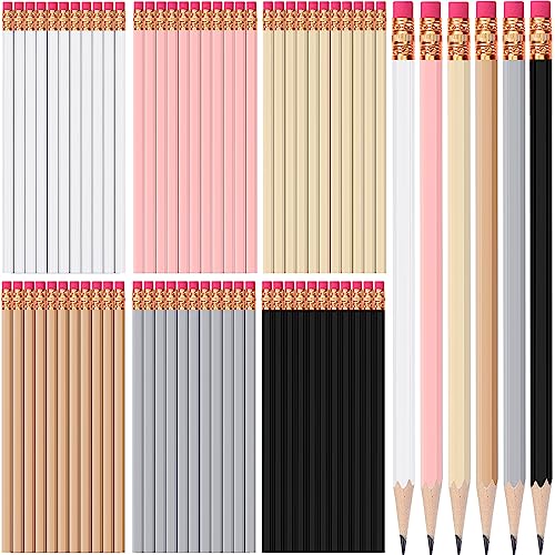 TecUnite 120 Pcs #2 HB Pencils with Eraser No 2 Unsharpened Wooden Hexagonal Pencils for Adults Gifts for School Exam art Learning Office Sketching(Morandi Boho Colors) - color: Morandi Boho Colors