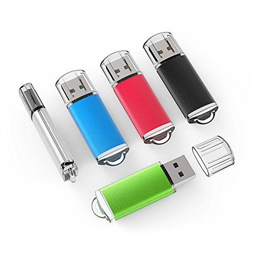 TOPESEL 5 Pack 2GB USB 2.0 Flash Drive Memory Stick USB Drive Jump Drive USB Storage Flash Drives Pen Drive Thumb Drives for Desktop, Laptop, Tablet (5 Mixed Colors: Black Blue Green Red Silver) - color: 5 Pack, size: 2GB-2.0