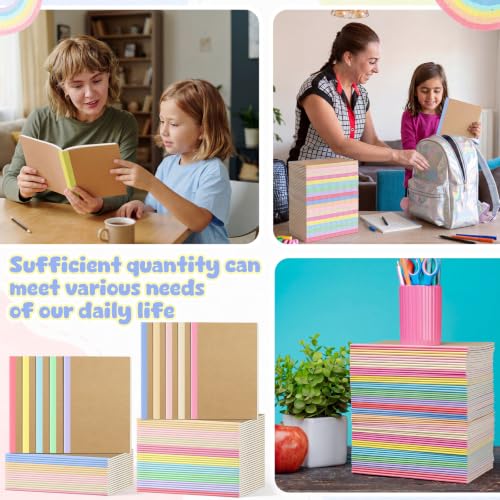 Handepo 100 Pack A5 Composition Notebooks Bulk 5"x8" Wide Ruled Soft Cover Journals, 60 Pages Composition Notebooks Bulk School Supplies for Students Classroom Office - color: Fresh Macaron, size: A5
