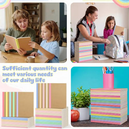 Handepo 100 Pack A5 Composition Notebooks Bulk 5"x8" Wide Ruled Soft Cover Journals, 60 Pages Composition Notebooks Bulk School Supplies for Students Classroom Office - color: Fresh Macaron, size: A5