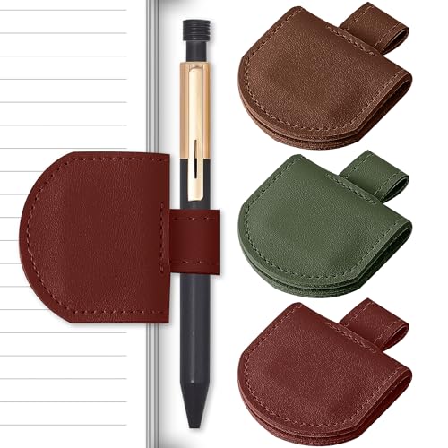 SESENSE Magnetic Pen Holder for Notebook - 3 Pcs Leather Magnetic Bookmarks Holder for Reading Women, Book Lover Gifts for Bookish, Standard Size - color: Color Set D 3 Pcs, size: Standard Size