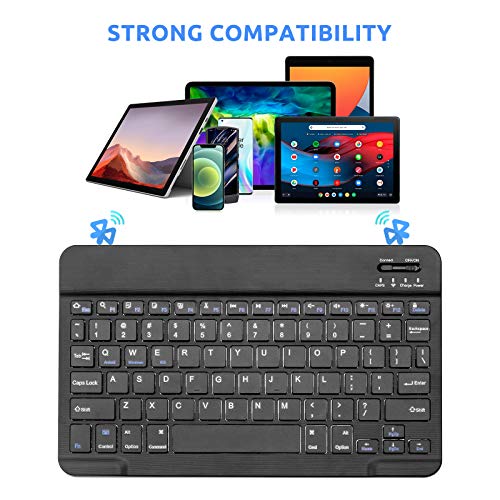 Wireless Keyboard for Tab S7/S8/S9/S10,Universal Slim Portable Bluetooth Keyboard Compatible with Tab S7/S8/S9/S10 with Built in Rechargeable Battery,Black - color: Black