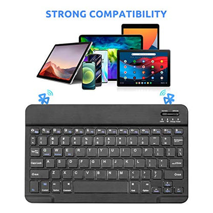 Wireless Keyboard for Tab S7/S8/S9/S10,Universal Slim Portable Bluetooth Keyboard Compatible with Tab S7/S8/S9/S10 with Built in Rechargeable Battery,Black - color: Black