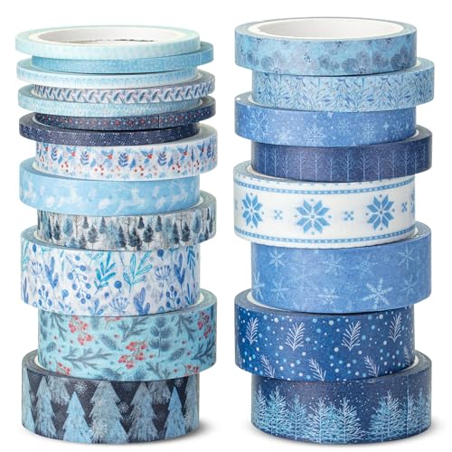 Mr. Pen- Washi Tape Set, 21 Rolls, Assorted Sizes, 5 Yards/Roll | Washi Tape for Scrapbook, Arts, Crafts, Journals and Planners, Ocean Breeze - color: Ocean Breeze, size: 0.1", 0.3", 0.6", 21 Rolls