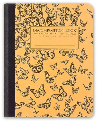 Decomposition Monarch Migration College Ruled Composition Notebook - 9.75 x 7.5 Journal with 160 Lined Pages - Cute Notebooks for School Supplies, Home & Office - 100% Recycled Paper - Made in USA - color: Monarch Migration
