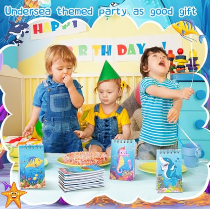 Zhanmai 36 Pcs Mini Ocean Animals Notebooks Under The Sea Party Favor Set Sea Animal Pocket Notepads Underwater World Small Spiral Memo Books for Kid Classroom Office Rewards Birthday Party Favor Gift - style: Sea Animal