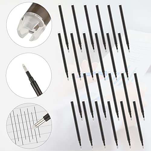 Zonon 24 Pcs 0.7mm Erasable Gel Ink Pen Refills Compatible with Frixion Friction Gel Ink Refills Medium Fine Point Erasable Pens Lead for Writing Planner and Crossword Puzzles(Black) - color: Black