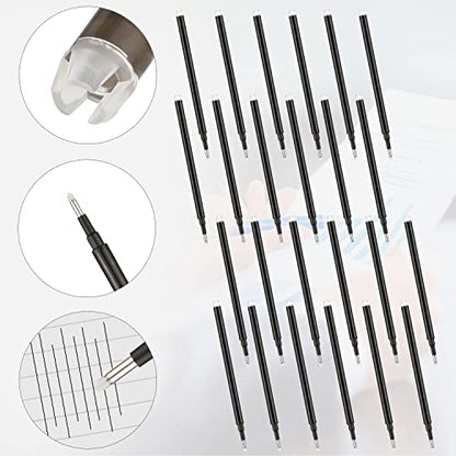 Zonon 24 Pcs 0.7mm Erasable Gel Ink Pen Refills Compatible with Frixion Friction Gel Ink Refills Medium Fine Point Erasable Pens Lead for Writing Planner and Crossword Puzzles(Black) - color: Black