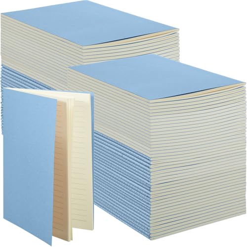 Mimorou 100 Pcs Journals Notebooks Bulk - Kraft Softcover A5 Small Notebooks 5.5 Inch x 8.3 Inch Notepads with 60 Page 30 Sheet for Writing Sketch Travel Office Supplies(Light Blue,Lined) - color: Light blue, style: Lined