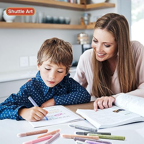 Shuttle Art Bible Highlighters and Pens No Bleed, 12 Mild Colors Gel Highlighters No Bleed Through, Bible Journaling Supplies, Great for Journaling Highlighting and Studying - color: 12 Mild Colors