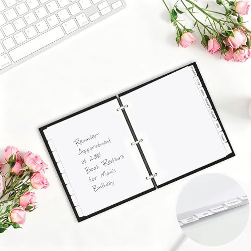 Binder Dividers for 3 Ring Binder, 1/8 Cut Tabs, Letter Size Blank Write On Page Dividers with 8 Tabs, 4 Sets 32 Dividers for School Office Home, White