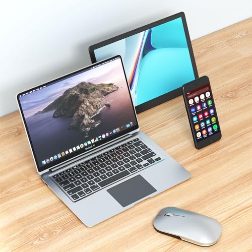 Bluetooth Wireless Mouse for MacBook/Windows/Android Tablet/iPad/Mac/Laptop/PC/Computer,Rechargeable Dual Mode(BT5.2 & 3.0 & 2.4G USB) Silent Mouse for Desktop/Notebook/Computer