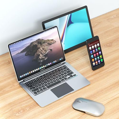 Bluetooth Wireless Mouse for MacBook/Windows/Android Tablet/iPad/Mac/Laptop/PC/Computer,Rechargeable Dual Mode(BT5.2 & 3.0 & 2.4G USB) Silent Mouse for Desktop/Notebook/Computer