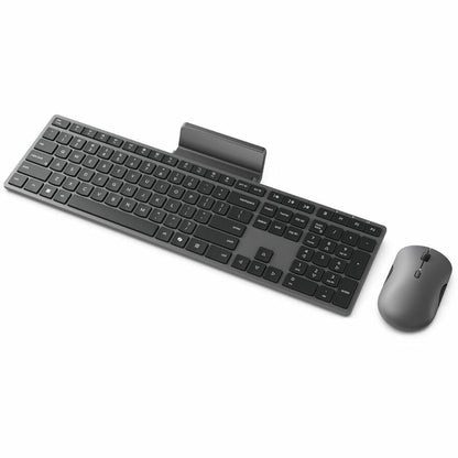 Lenovo 700 Modern Wireless Keyboard & Mouse Combo, 2.4 GHz Dongle & Dual Bluetooth Connection, AES-128 Encryption, 36 Month Battery Life, Quiet Mouse, Luna Grey - size: Combo
