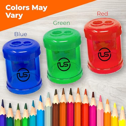 Pencil Sharpeners, 8 Pack Blue Dual Hole Sharpener with Receptacle Pencil Sharpener Manual Pencil Sharpeners for Regular and Oversized Pencils or Crayons - size: 8 Pack
