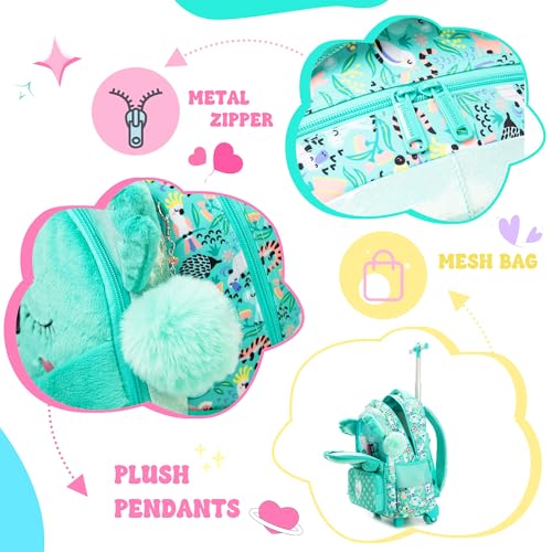 Kids Rolling Backpack with Wheels for Girls Cute koala School Roller Backpack,Carry on Travel Luggage with Lunch Bag and Pencil Case for Girls Ages 5-12 - color: 01 Koala