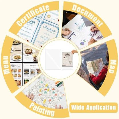 25 Pack Clear Rigid Print Protectors, 15 Pcs 8.5" x 11" & 10 Pcs 5.4" x 7" | Hard Plastic Toploaders,Jumbo Card Sleeves,Document and Photo Page Protectors,for Birth Certificates, Contracts, Menu Covers
