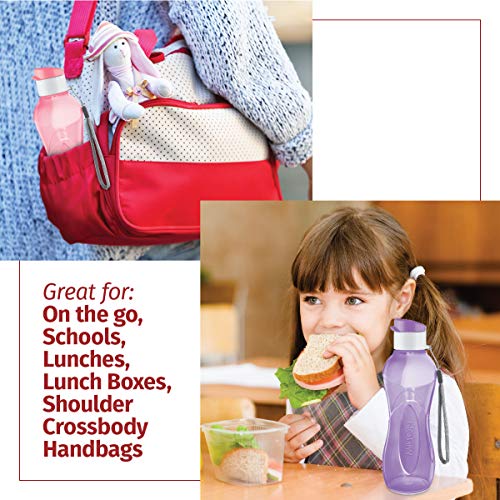 MILTON Water Bottle Kids Reusable Leakproof 12 Oz Plastic Wide Mouth Large Big Drink Bottle BPA & Leak Free with Handle Strap Carrier for Cycling Camping Hiking Gym Yoga - color: Multicolor