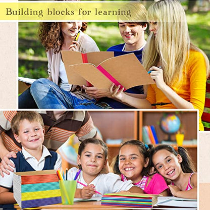 Handepo 100 Pack A5 Composition Notebooks Bulk 5"x8" Lined Kraft Soft Cover Journals, 60 Pages Bulk School Supplies for Students Classroom Office - color: Classic, size: A5