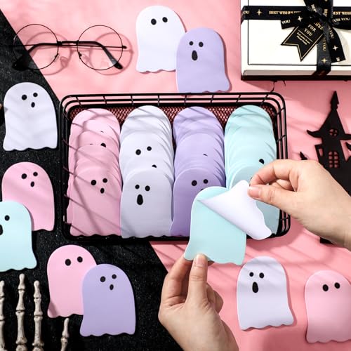 Zhanmai 1200 Pcs Halloween Ghost Sticky Notes Self-Adhesive Halloween Cute Note Pads Removable Ghost Memo Notes for School Office Home Students Teachers Present - style: Halloween