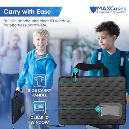 MAXCases Explorer 4 Work-In Case with Pocket for 14-Inch Laptops – Rugged, Shockproof Laptop Case – Protective, Lightweight, and Durable Cover for School, Office, and Travel - size: 14 Inch, style: Explorer 4