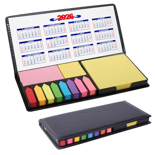 2000 Pieces Sticky Note Set, Self Sticky Page Markers with PU Box, Colored Index Notepad Writable File Flags Tabs for Planner Notebook - size: 350g