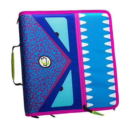 Case-it The Dual 2-in-1 Zipper Binder | Two 1.5-Inch D-Rings, 600 Sheet Capacity, Pencil Pouch & Multiple Pockets | School & Office Organizer with Shoulder Strap | Dual-101 Monster Design Purpal - color: Purple, size: 1 Pack