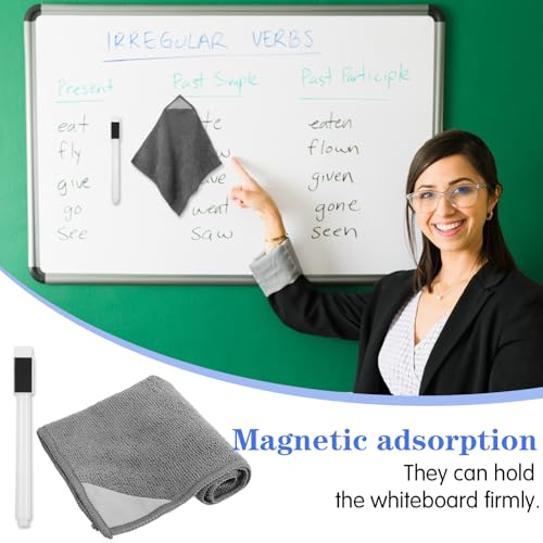 6 Pcs White Dry Erase Markers Fine Tip Markers with Eraser Cap and Cleaning Cloth Dry Erase Pens for School Teachers Office Home Blackboard Supplies