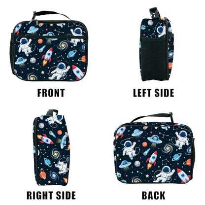 Astronaut Spaceman Lunch Box Insulated Reusable Lunch Bag Tote Cooler for Women Men Boy Girl School Work Office Picnic - color: Astronaut