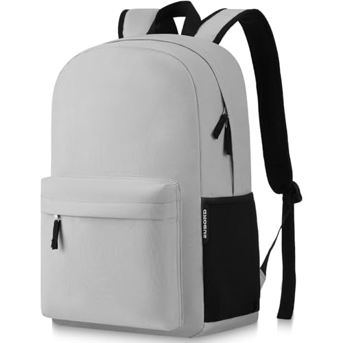 ZUBOND Unisex Backpack for School & Travel - Lightweight Laptop Backpack Fits 17.3 Inch Notebook, Water Bottle Pocket - Ideal for Teens, College Students, Adults - color: Grey, size: 17.3 Inch