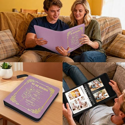 Easter Gift You Are Beautiful Zipper Photos Binder Album 3x5 4x6 5x7 6x8 DIY Magnetic Photo Album for Women Religious Gifts Inspirational Gifts.（Album Beautiful-light purple） - color: Album Beautiful-light purple